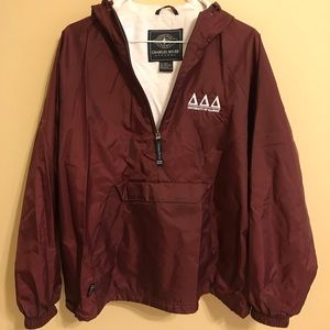 Maroon Tridelta rain jacket